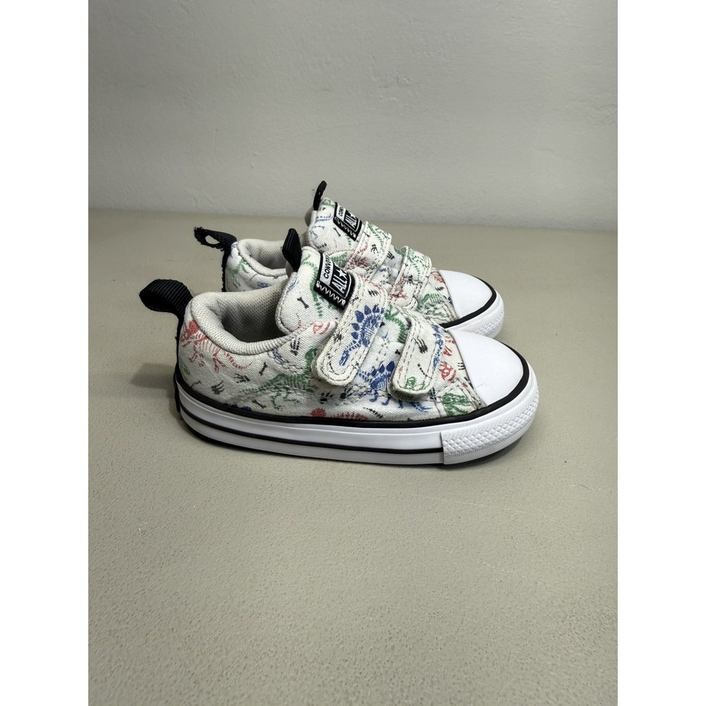 Converse Chuck Taylor All Star Hook and Loop Dinosaur Print Infant Toddler Sz 6